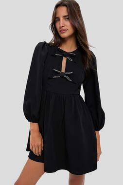 HYACINTH HOUSE Embellished Bow Blair Mini Dress Size L NWT
